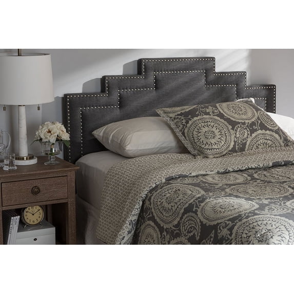 Baxton Studio Sophia Modern and Contemporary Dark Grey Fabric Queen Size Headboard