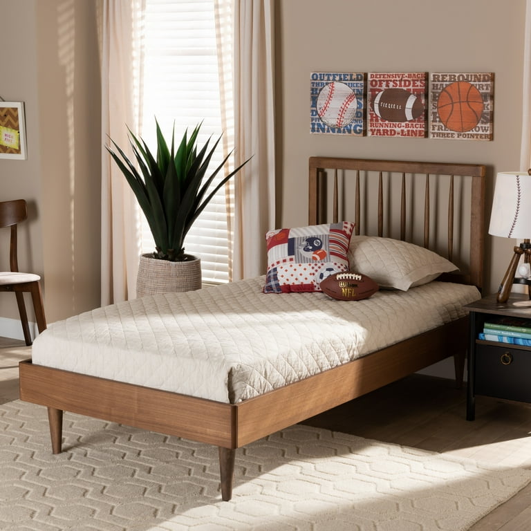 Baxton Studio Sora Mid-Century Modern Ash Walnut Finished Wood Twin Size Platform Bed Baxton Studio Sora Mid-Century Modern Ash Walnut Finished Wood Twin Size Platform Bed