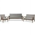 thumbnail image 1 of Baxton Studio Sorrento Mid-century Retro Modern Grey Fabric Upholstered Wooden 3 Piece Living room Set, 1 of 2
