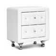 thumbnail image 1 of Baxton Studio Stella Crystal Tufted White Upholstered Modern Nightstand, 1 of 6