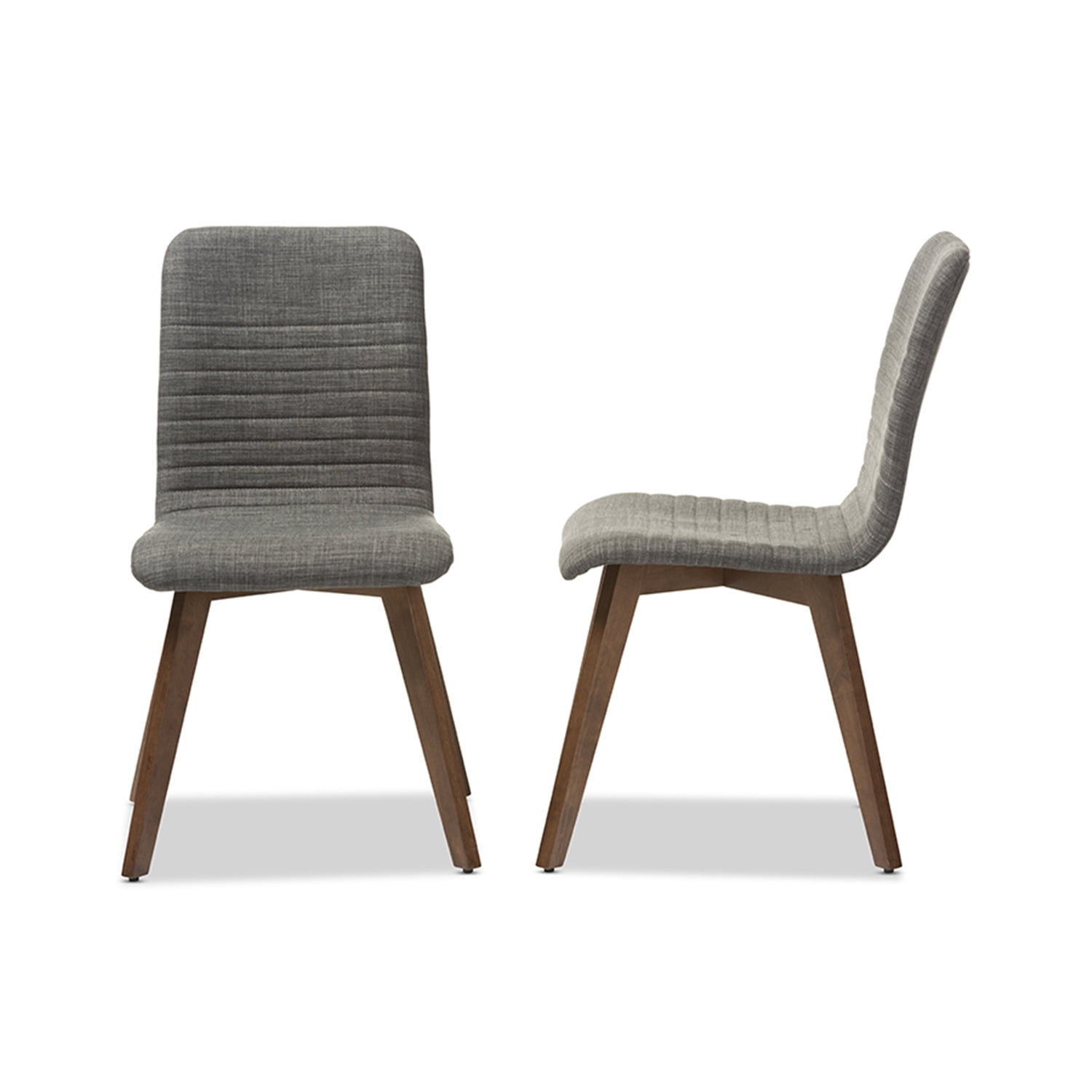 Baxton Studio Sugar Mid-century Retro Modern Scandinavian Style Dark Grey Fabric Upholstered Walnut Wood Finishing Dining Chair - Set of 2 Baxton Studio Sugar Mid-century Retro Modern Scandinavian Style Dark Grey Fabric Upholstered Walnut Wood Finishing Dining Chair - Set of 2
