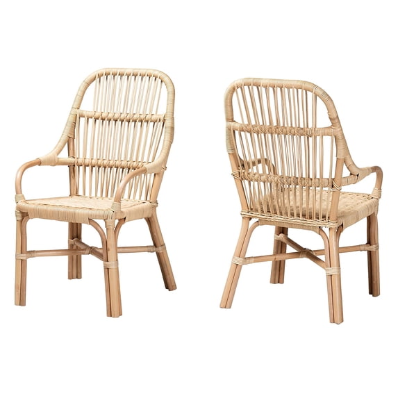 Baxton Studio Sumatera Modern Bohemian Natural Brown Rattan Dining Chair