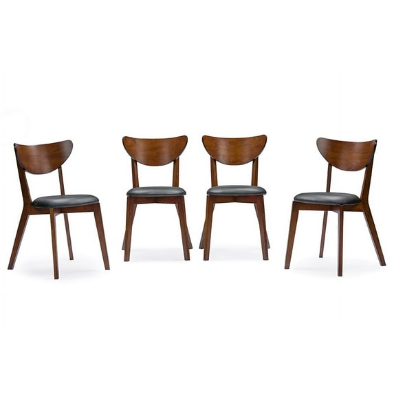 Baxton Studio Sumner Mid-Century-Style Walnut Brown 5-Piece Dining Set