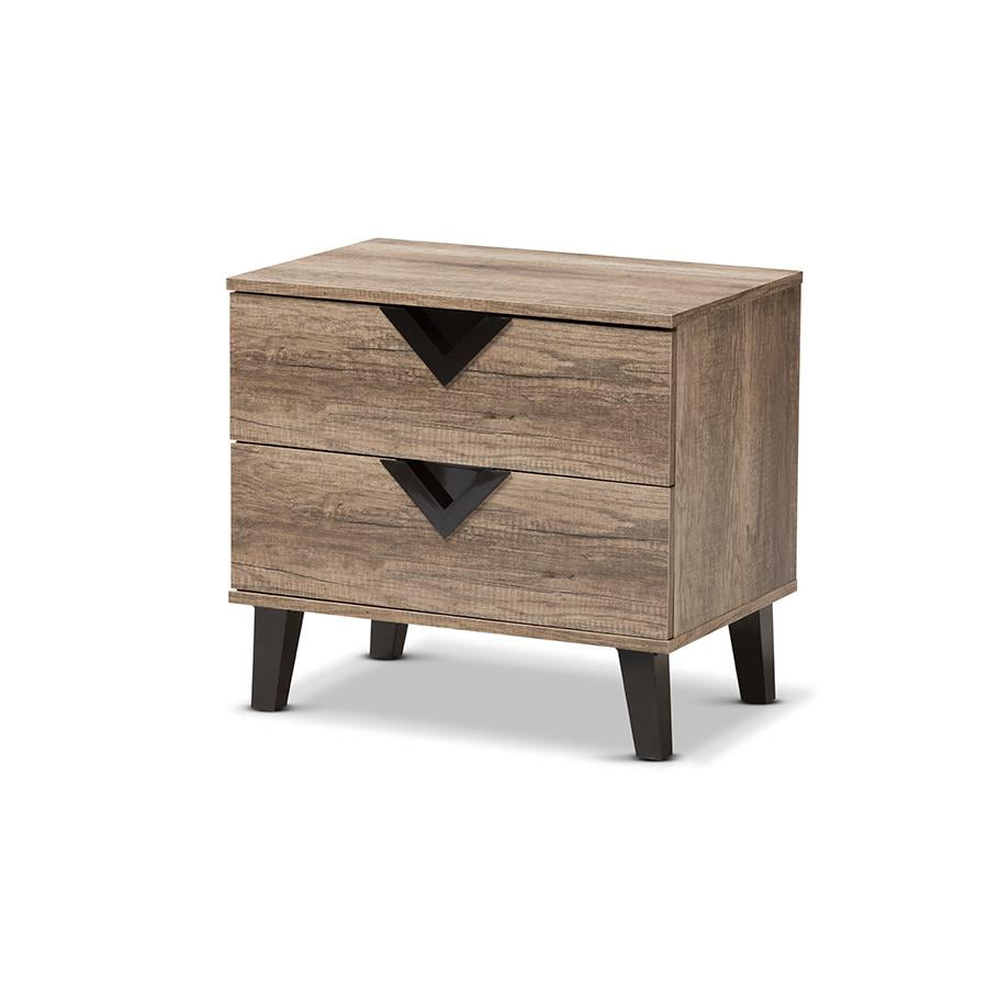 Swanson Light Brown Oak 2-Drawer Nightstand