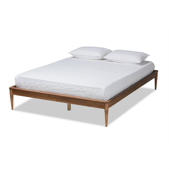 Baxton Studio Tallis Classic and Traditional Walnut Brown Finished Wood Queen Size Bed Frame