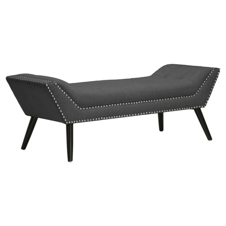 Baxton Studio Tamblin Gray Linen Modern Ottoman (Large)