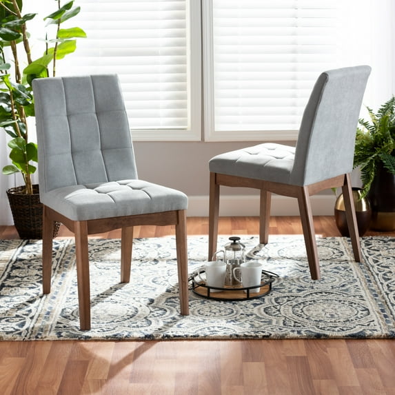 Baxton Studio Tara Dining Chair, Set of 2, Light Grey