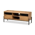 thumbnail image 1 of Baxton Studio Tasman Modern and Contemporary Industrial Natural Brown Finished Wood and Black Metal 2-Door TV Stand, 1 of 7