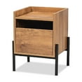 thumbnail image 1 of Baxton Studio Tasman Modern and Contemporary Industrial Natural Brown Finished Wood and Black Metal End Table, 1 of 7