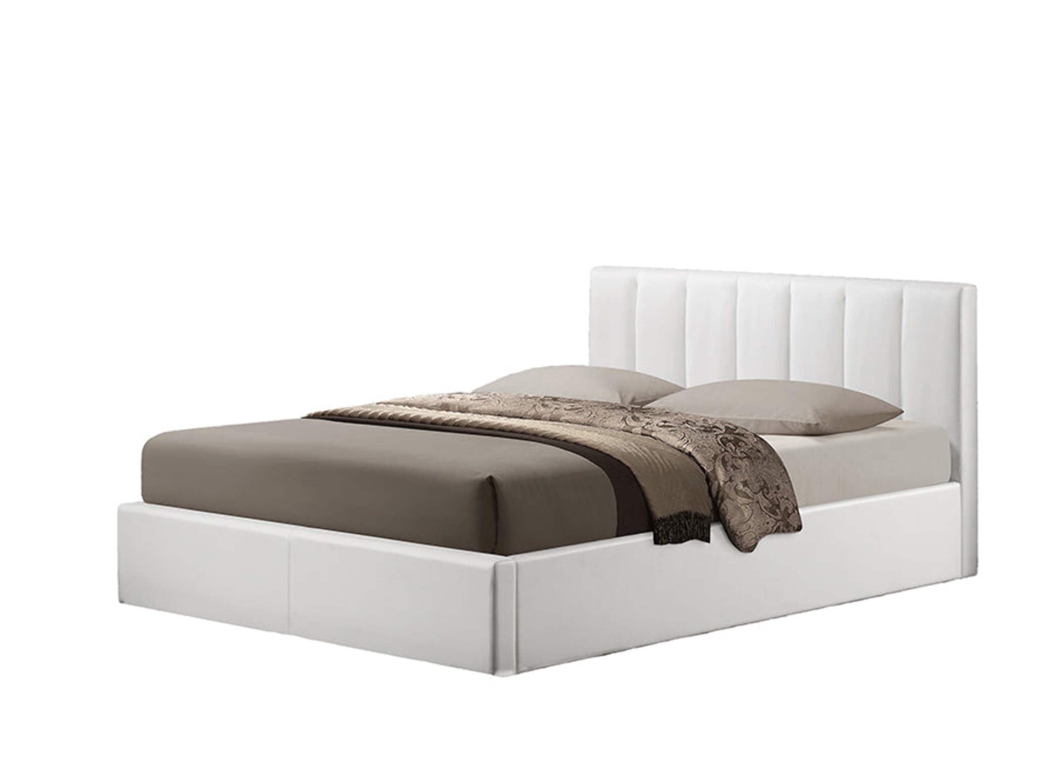 Baxton Studio Templemore White Leather Contemporary Queen-Size Bed Baxton Studio Templemore White Leather Contemporary Queen-Size Bed