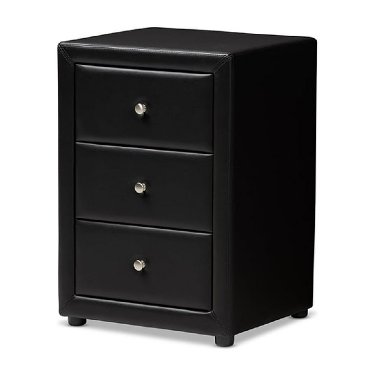Baxton Studio Victoria Matte White PU Leather 2 Storage Drawers Nightstand Bedside Table Baxton Studio Victoria Matte White PU Leather 2 Storage Drawers Nightstand Bedside Table