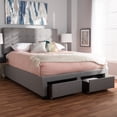 thumbnail image 1 of Baxton Studio Tibault Modern and Contemporary Grey Fabric Upholstered Queen Size Storage Bed, 1 of 10