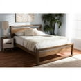 thumbnail image 1 of Baxton Studio Torino Mid-Century Modern Solid Walnut Wood Open Frame Style King Size Platform Bed, 1 of 6