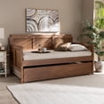 thumbnail image 1 of Baxton Studio Toveli Vintage French Inspired Ash Wanut Finished Wood and Synthetic Rattan Daybed with Trundle, 1 of 11