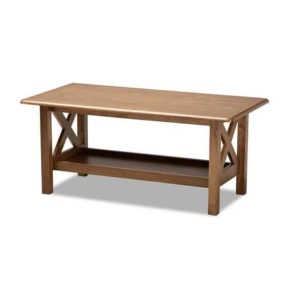 Baxton Studio Transitional Walnut Brown Finished Rectangular Wood Coffee Table