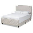 thumbnail image 1 of Baxton Studio Marion Modern Transitional Beige Fabric Upholstered Button Tufted Queen Size Panel Bed, 1 of 10