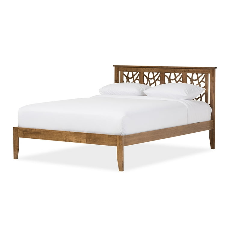 Baxton Studio Trina Contemporary Tree Branch Inspired Walnut Wood King Size Platform Bed