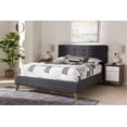 thumbnail image 1 of Baxton Studio Valencia Mid-Century Modern Dark Gray Fabric King Size Platform Bed, 1 of 10