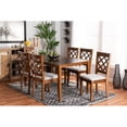 thumbnail image 1 of Baxton Studio Verner Modern and Contemporary Grey Fabric Upholstered and Walnut Brown Finished Wood 7-Piece Dining Set, 1 of 7