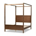 thumbnail image 1 of Baxton Studio Veronica King Size Walnut Finished Wood Platform Canopy Bed, 1 of 10