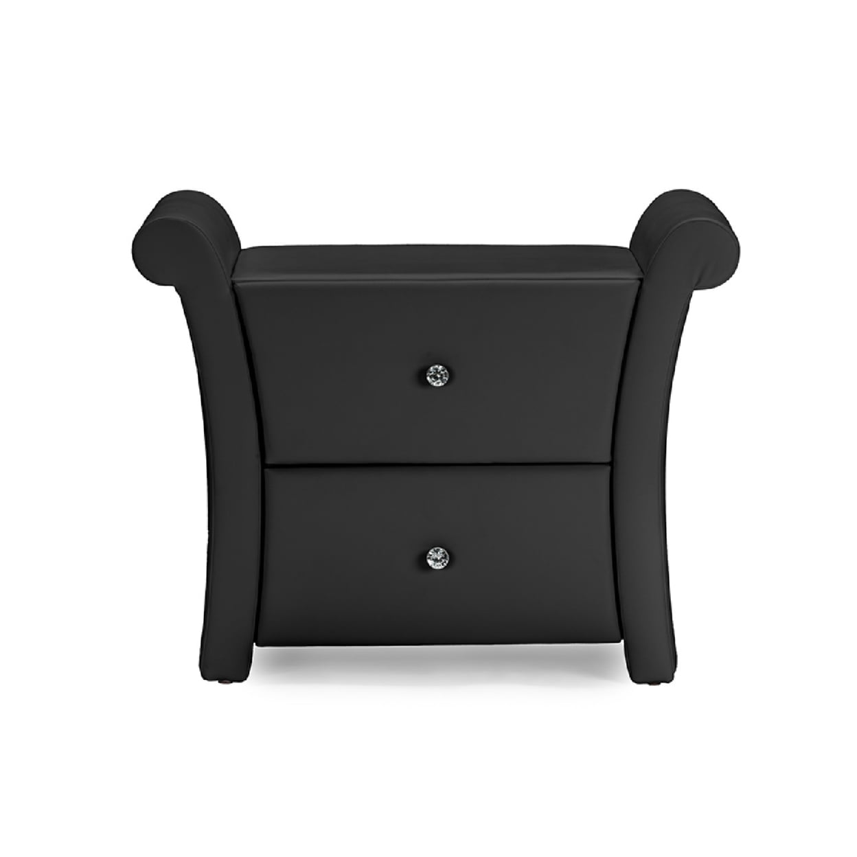 Baxton Studio Victoria Matte White PU Leather 2 Storage Drawers Nightstand Bedside Table Baxton Studio Victoria Matte White PU Leather 2 Storage Drawers Nightstand Bedside Table