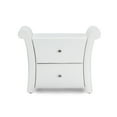 thumbnail image 1 of Baxton Studio Victoria Matte White PU Leather 2 Storage Drawers Nightstand Bedside Table, 1 of 3