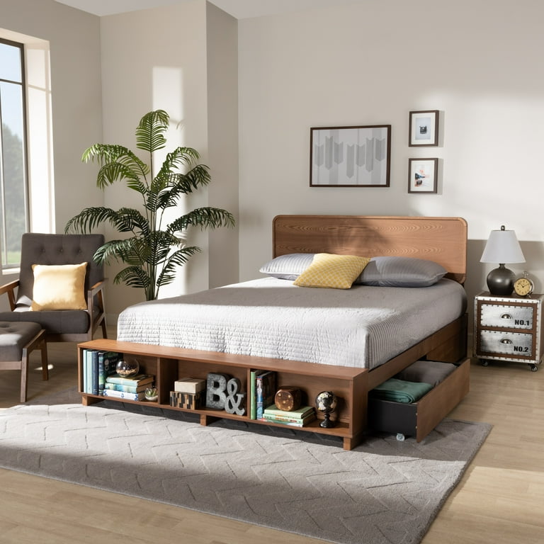 Baxton Studio Vita Modern Transitional Ash Walnut Brown Finished Wood 4-Drawer Full Size Platform Storage Bed Baxton Studio Vita Modern Transitional Ash Walnut Brown Finished Wood 4-Drawer Full Size Platform Storage Bed