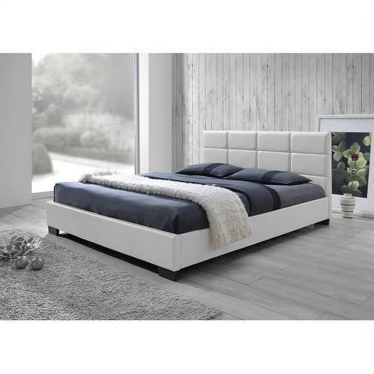 Baxton Studio Vivaldi Modern and Contemporary White Faux Leather Padded Platform Base Full Size Bed Frame Baxton Studio Vivaldi Modern and Contemporary White Faux Leather Padded Platform Base Full Size Bed Frame