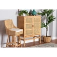 thumbnail image 1 of Baxton Studio Vivan Modern Bohemian Natural Brown Rattan and Mahogany Wood 3-Shelf Storage Cabinet, 1 of 7