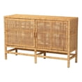 thumbnail image 1 of Baxton Studio Vivan Natural Brown Rattan and Mahogany Wood Storage Cabinet, 1 of 11