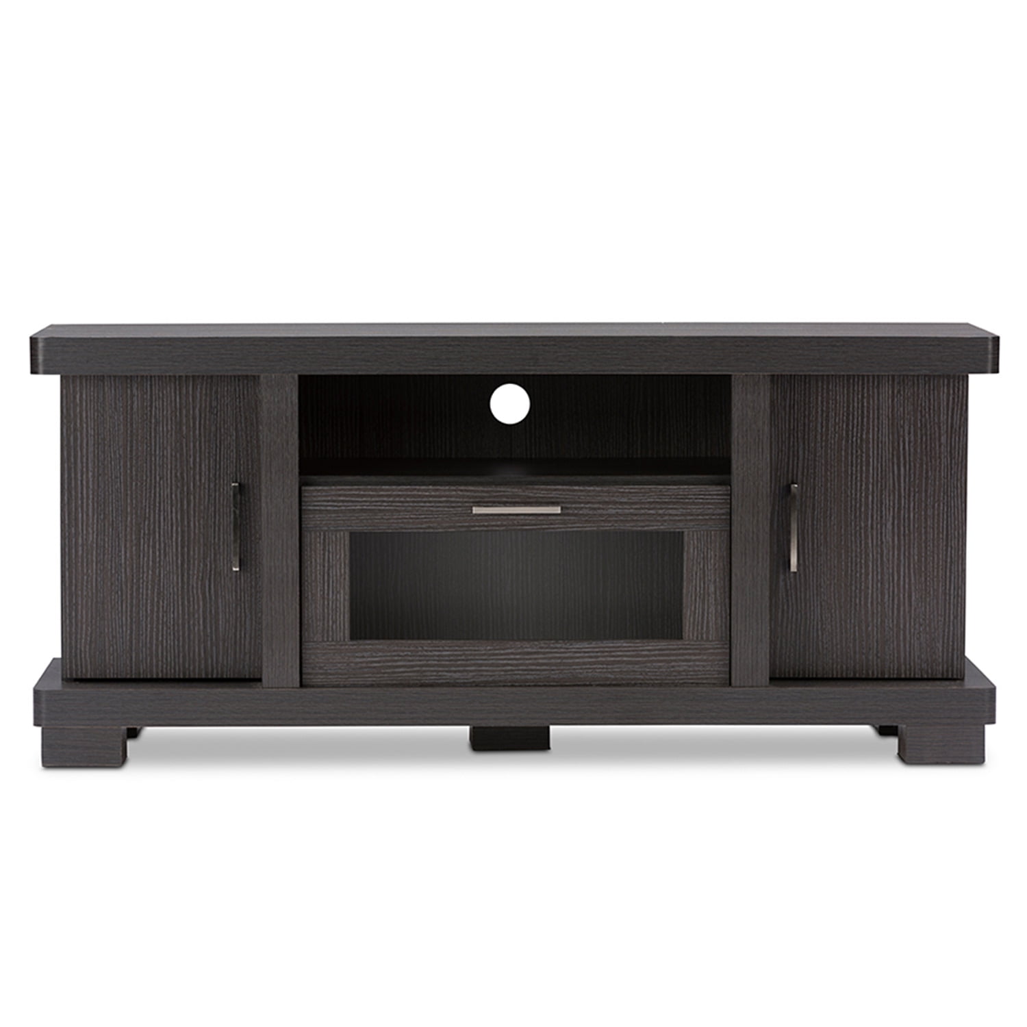 Espresso Elegance 50'' Engineered Wood TV Stand with Glass Doors