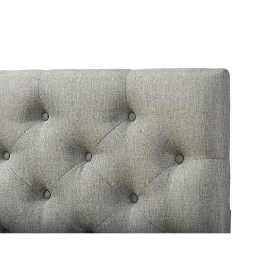 Baxton Studio Viviana Modern and Contemporary Grey Fabric Upholstered Button-tufted Queen Size Headboard,Wholesale