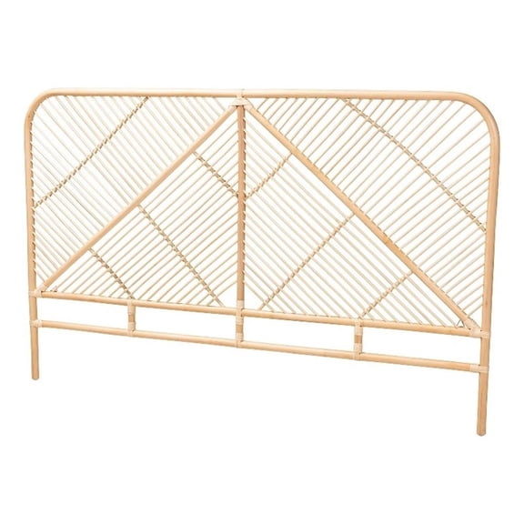 Baxton Studio Walid Natural Brown Rattan Queen Size Standalone Headboard