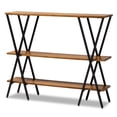 thumbnail image 1 of Baxton Studio Walnut Brown Finished Wood and Black Finished Metal Console Table, 1 of 10