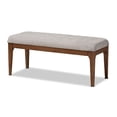 thumbnail image 1 of Baxton Studio Walsh Mid-Century Modern Grey Fabric Upholstered and Walnut Brown Finished Wood Dining Bench, 1 of 7
