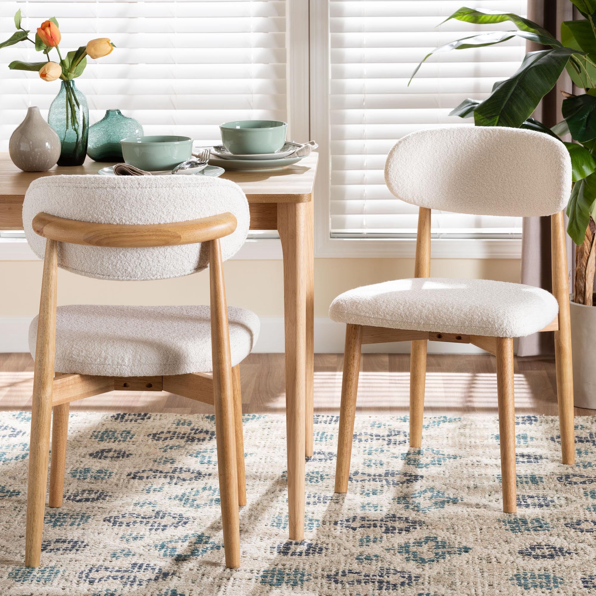Baxton Studio Wattsu Scandinavian Dining Chair, Set of 2, White