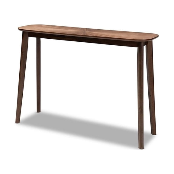 Baxton Studio Wendy Mid-Century Modern Walnut Finished Wood Console Table