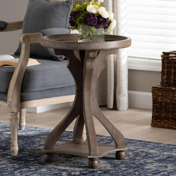 Baxton Studio Westlyn French Country End Table, Antique Brown