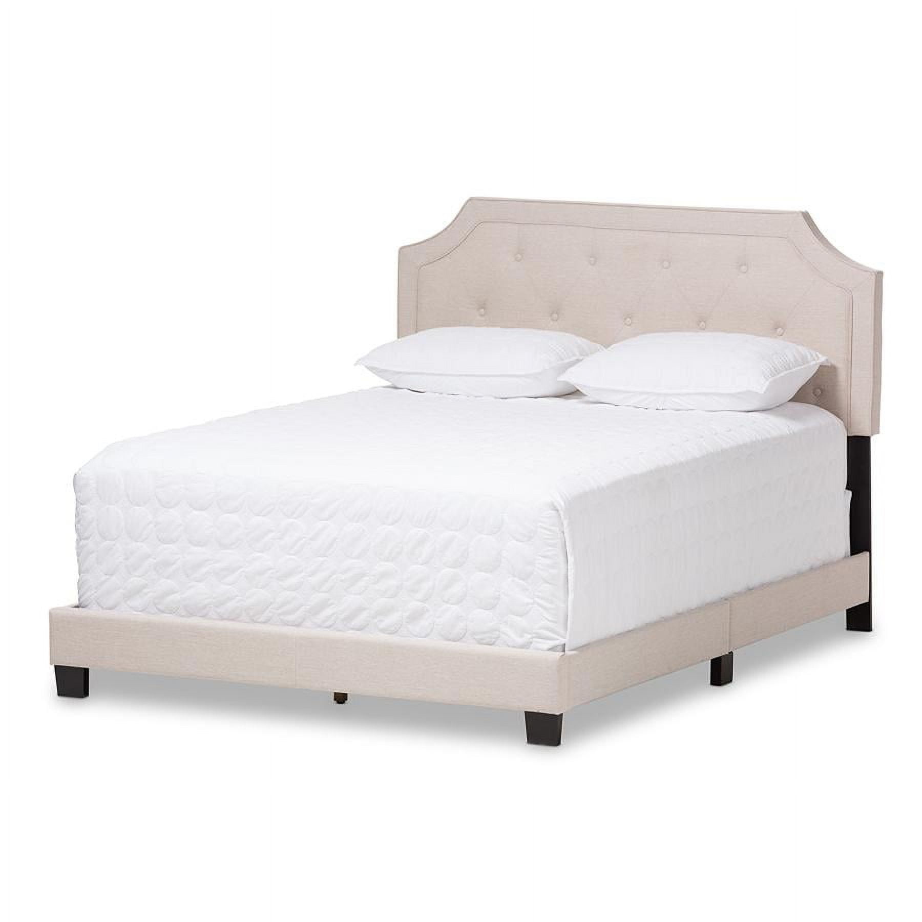 Baxton Studio Willis Modern and Contemporary Light Beige Fabric Upholstered King Size Bed Baxton Studio Willis Modern and Contemporary Light Beige Fabric Upholstered King Size Bed