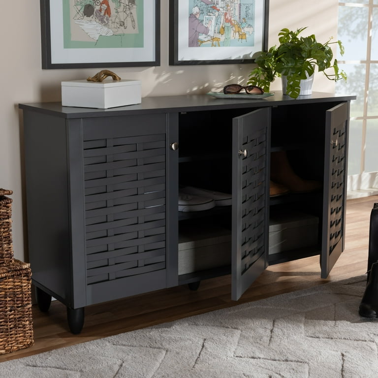 Baxton Studio Winda Modern and Contemporary 3-Door Dark Brown Wooden Entryway Shoes Storage Cabinet Baxton Studio Winda Modern and Contemporary 3-Door Dark Brown Wooden Entryway Shoes Storage Cabinet
