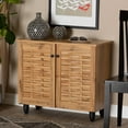 thumbnail image 1 of Baxton Studio Winda Modern and Contemporary Oak Brown Finished Wood 2-Door Shoe Cabinet, 1 of 10