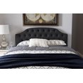 thumbnail image 1 of Baxton Studio Windsor Modern and Contemporary Dark Gray Fabric Upholstered Scalloped Buttoned King Size Headboard, 1 of 6