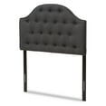 thumbnail image 1 of Baxton Studio Windsor Modern and Contemporary Dark Grey Fabric Upholstered Scalloped Buttoned Queen Size Headboard, 1 of 5