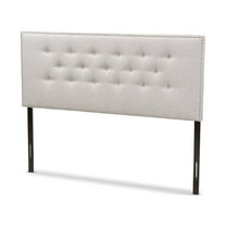 Baxton Studio Windsor Modern and Contemporary Greyish Beige Fabric Upholstered Full Size Headboard,Wholesale Interiors