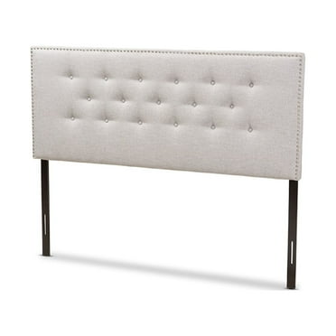 Baxton Studio Windsor Modern and Contemporary Greyish Beige Fabric Upholstered Full Size Headboard,Wholesale Interiors