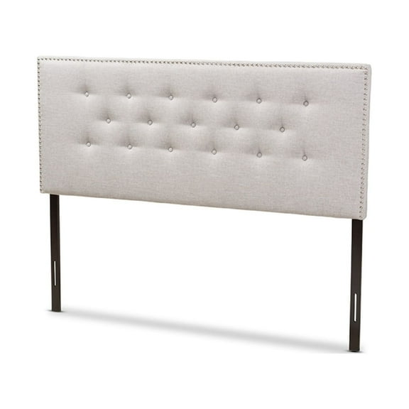 Baxton Studio Windsor Modern and Contemporary Greyish Beige Fabric Upholstered King Size Headboard,Wholesale Interiors