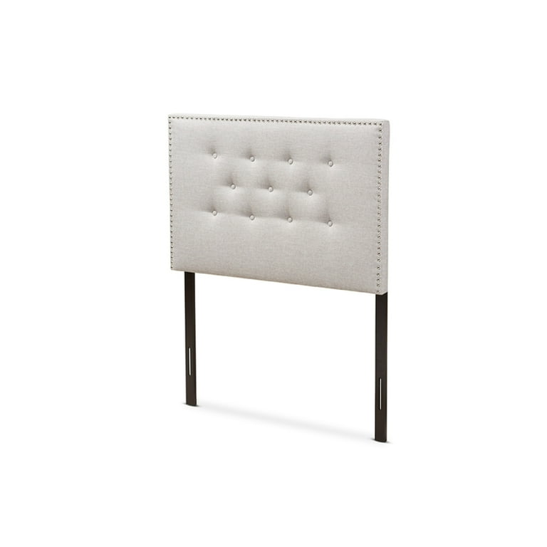 Baxton Studio Windsor Modern and Contemporary Greyish Beige Fabric Upholstered Twin Size Headboard Wholesale Interiors