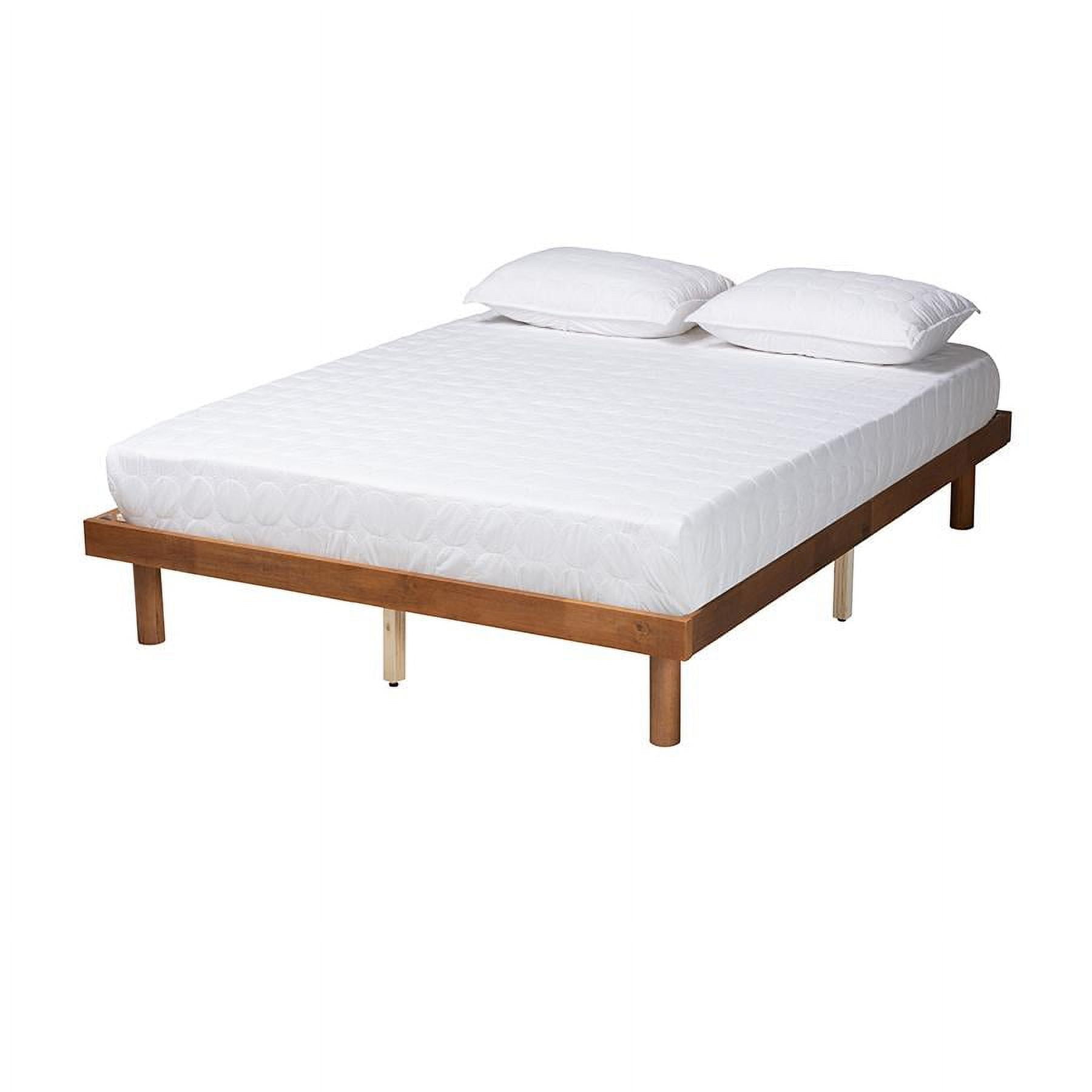 Winston Walnut Brown Wood Queen Platform Bed Frame