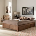 thumbnail image 1 of Baxton Studio Wren Modern and Contemporary Walnut Finished 3-Drawer King Size Platform Storage Bed Frame, 1 of 10