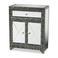 thumbnail image 1 of Baxton Studio Wycliff Industrial Glam and Luxe Silver Finished Metal and Mirrored Glass 1-Drawer Sideboard Buffet, 1 of 7